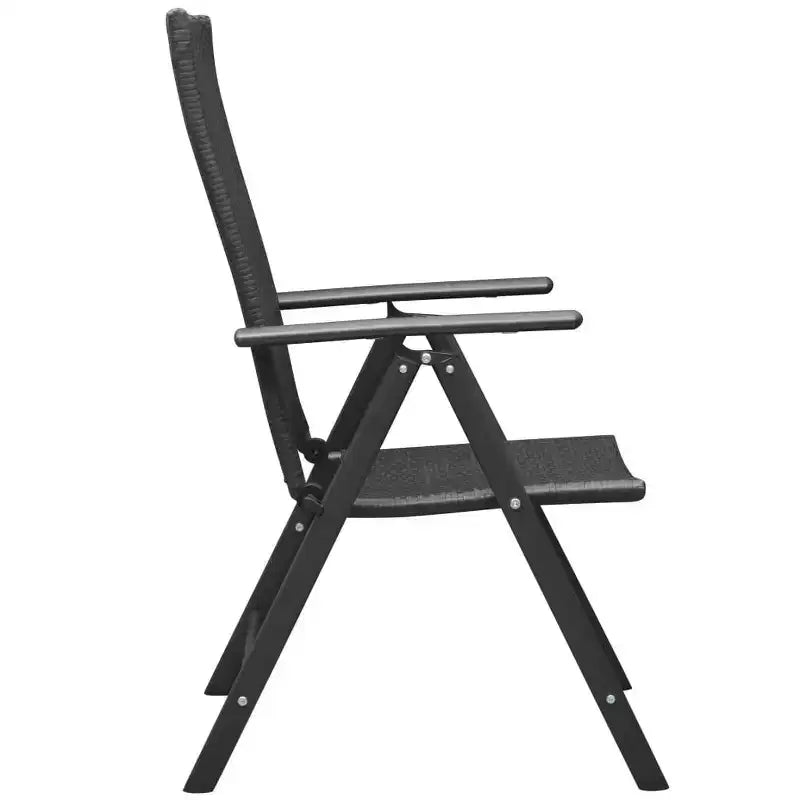 vidaXL Ensemble de salle à manger Noir et marron Résine tressée, composite bois-plastique, aluminium Standard