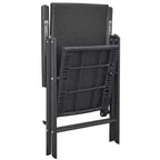 vidaXL Ensemble de salle à manger Noir et marron Résine tressée, composite bois-plastique, aluminium Standard