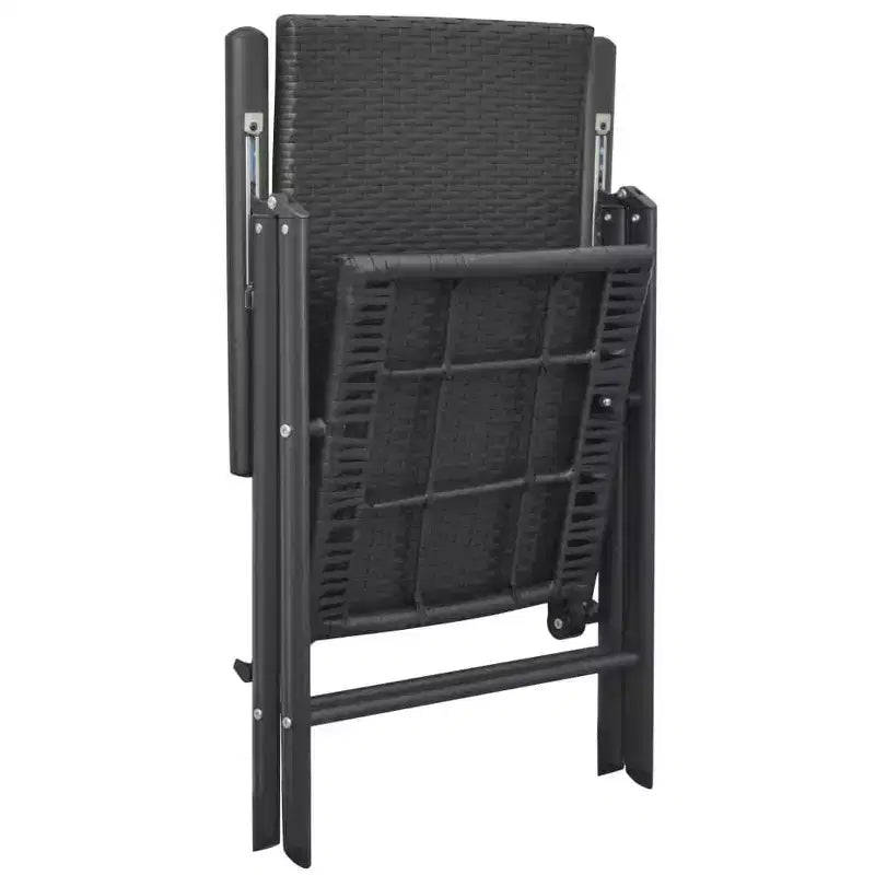 vidaXL Ensemble de salle à manger Noir et marron Résine tressée, composite bois-plastique, aluminium Standard