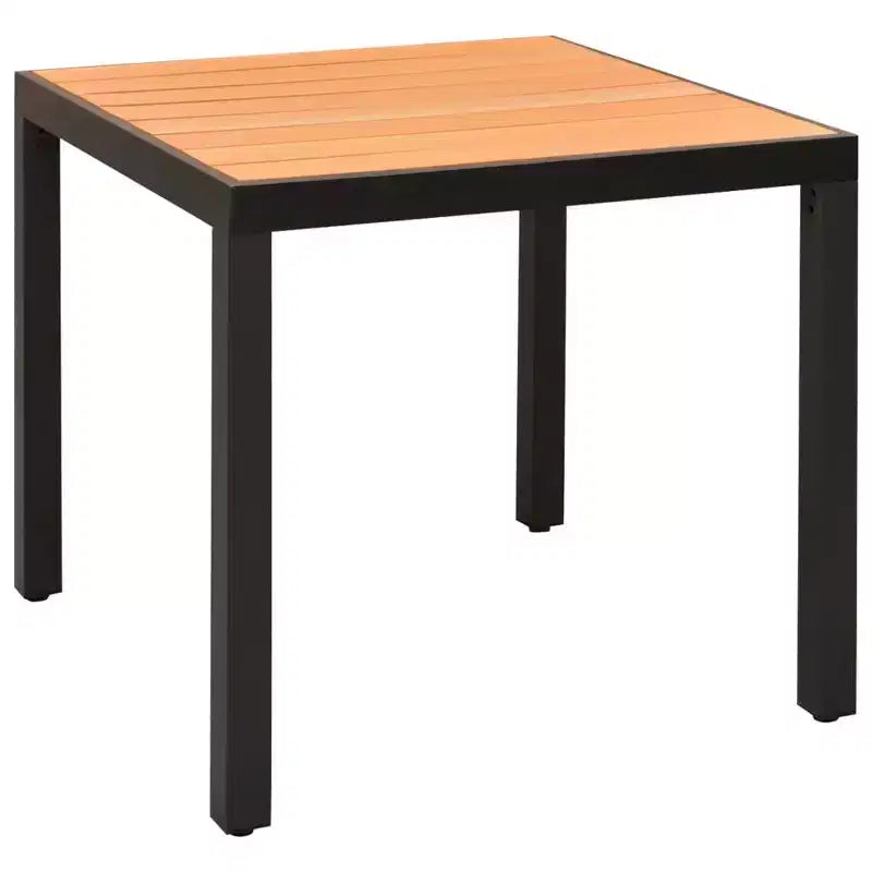 vidaXL Ensemble de salle à manger Noir et marron Résine tressée, composite bois-plastique, aluminium Standard
