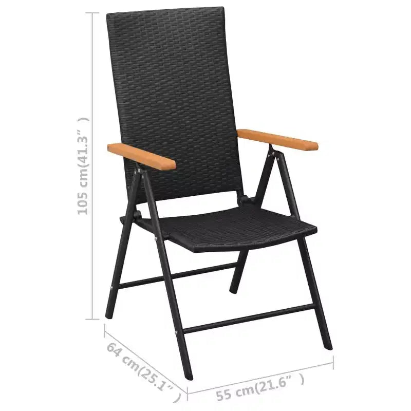 vidaXL Ensemble de salle à manger noir et marron, cadre en aluminium, résine tressée, grand format WPC