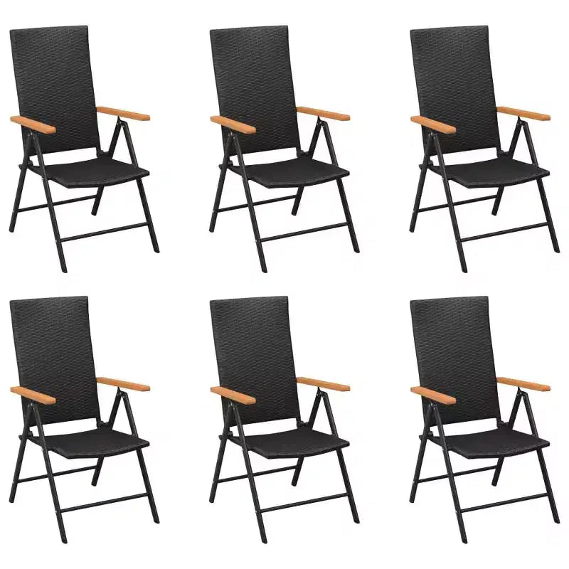 vidaXL Ensemble de salle à manger noir et marron, cadre en aluminium, résine tressée, grand format WPC