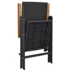 vidaXL Ensemble de salle à manger noir et marron, cadre en aluminium, résine tressée, grand format WPC