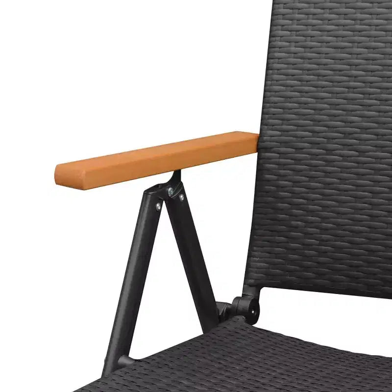 vidaXL Ensemble de salle à manger noir et marron, cadre en aluminium, résine tressée, grand format WPC