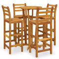 vidaXL Garden Bar Set Natural wood Solid Acacia wood Compact Footrest