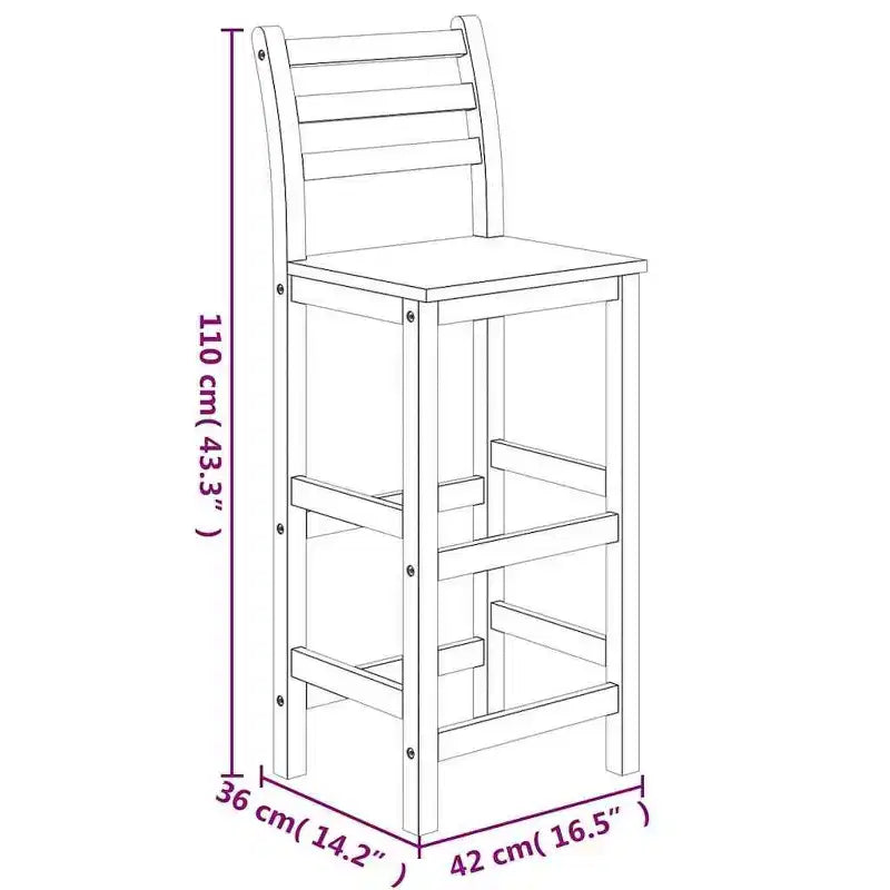 vidaXL Bar de jardin Bois naturel Bois d'acacia massif Repose-pieds compact