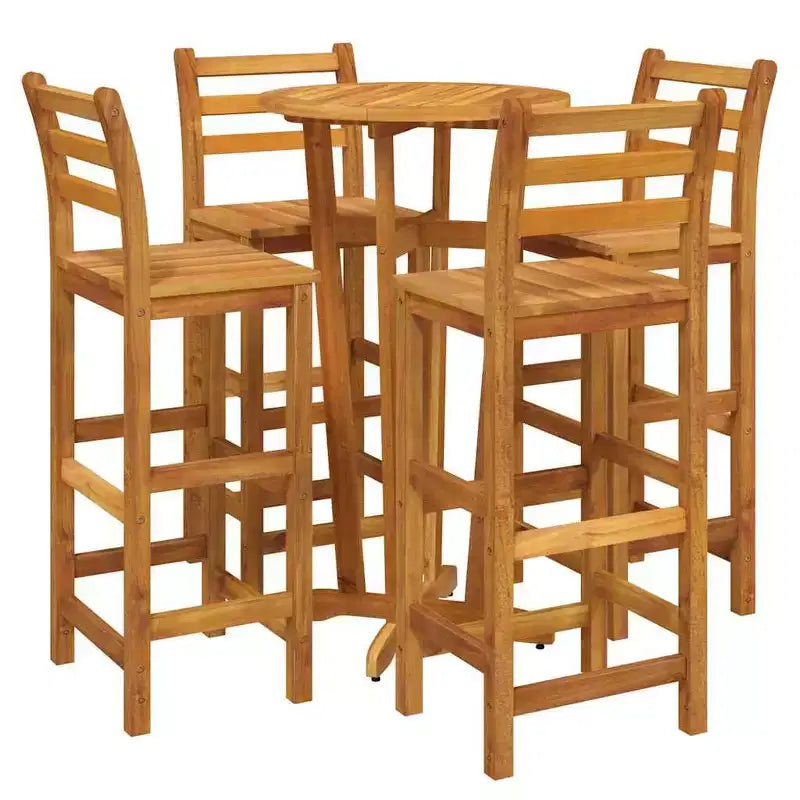 vidaXL Bar de jardin Bois naturel Bois d'acacia massif Repose-pieds compact