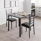 Space-Saving 2-Piece Square Dining Set for 2, Compact Table & Chairs for Kitchen, Apartment, Breakfast Nook & Small Dining Areas, 29.1x29.1x30 Inches