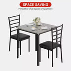 Ensemble de salle à manger carré 2 pièces peu encombrant pour 2 personnes, table et chaises compactes pour cuisine, appartement, coin petit-déjeuner et petits espaces de salle à manger, 73,9x73,9x76,2 cm