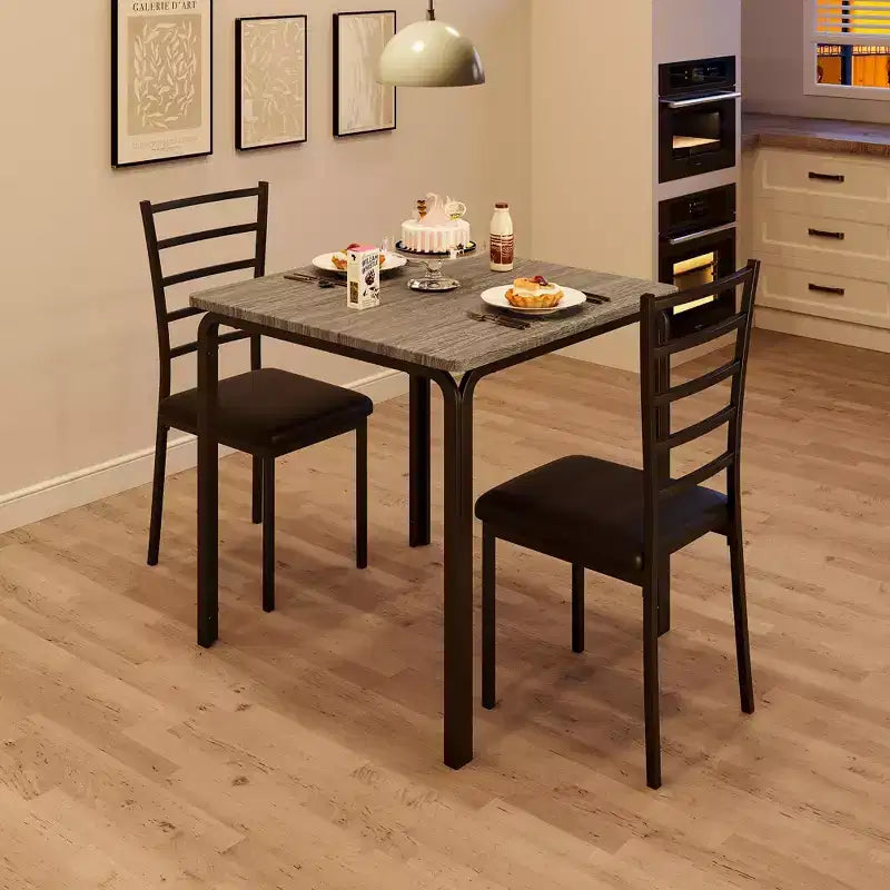 Ensemble de salle à manger carré 2 pièces peu encombrant pour 2 personnes, table et chaises compactes pour cuisine, appartement, coin petit-déjeuner et petits espaces de salle à manger, 73,9x73,9x76,2 cm