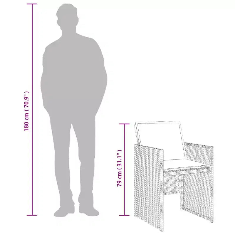 vidaXL Ensemble de salle à manger d'extérieur 6 pcs gris et marron