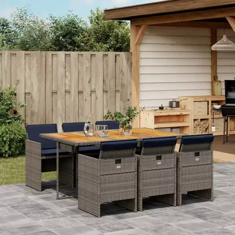 vidaXL Ensemble de salle à manger d'extérieur 6 pcs gris et marron