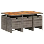 vidaXL Ensemble de salle à manger d'extérieur 6 pcs gris et marron