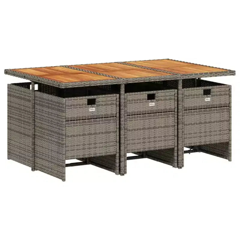 vidaXL Ensemble de salle à manger d'extérieur 6 pcs gris et marron