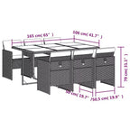 vidaXL Ensemble de salle à manger d'extérieur 6 pcs gris et marron