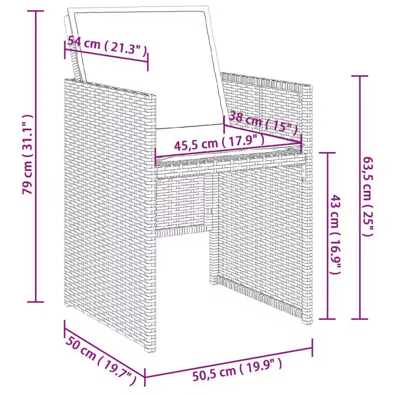 vidaXL Ensemble de salle à manger d'extérieur 6 pcs gris et marron