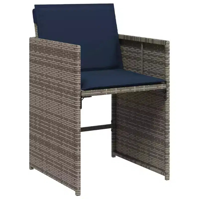 vidaXL Mobilier de salle à manger d'extérieur 12 pièces gris résine tressée 13 pièces pliable