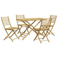 vidaXL Garden Dining Set Natural Bamboo Bamboo Medium Foldable
