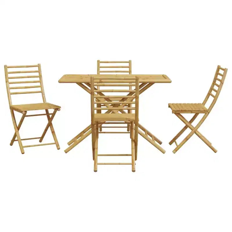 vidaXL Ensemble de salle à manger de jardin Bambou naturel Bambou Moyen Pliable