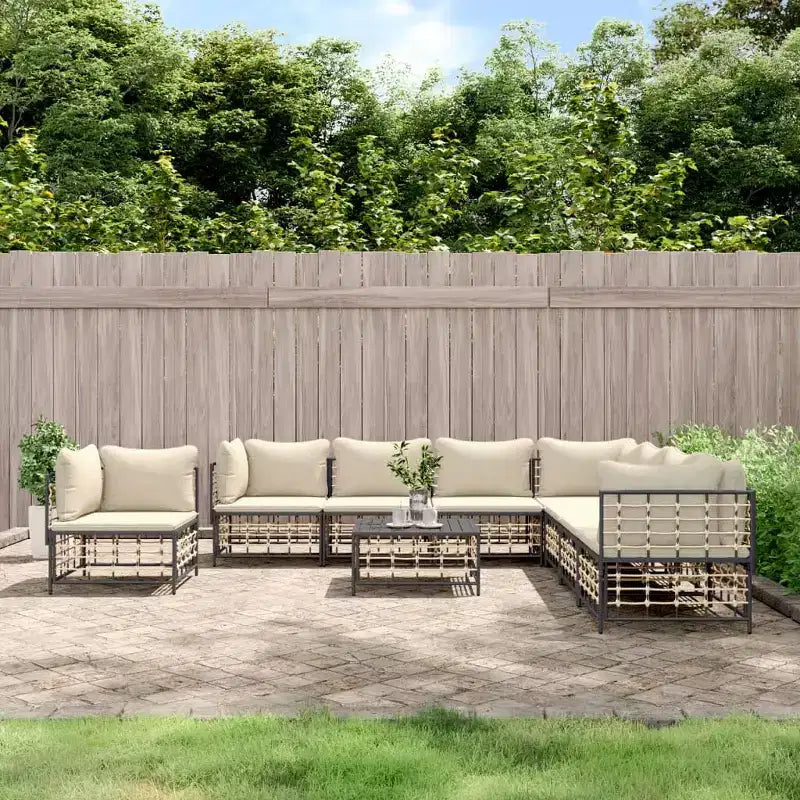 vidaXL Ensemble de salon de jardin anthracite