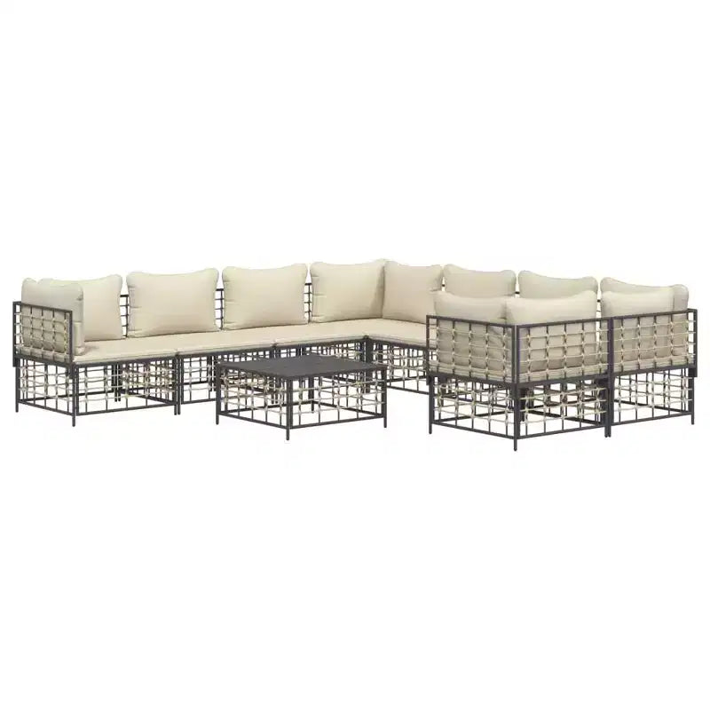 vidaXL Ensemble de salon de jardin anthracite