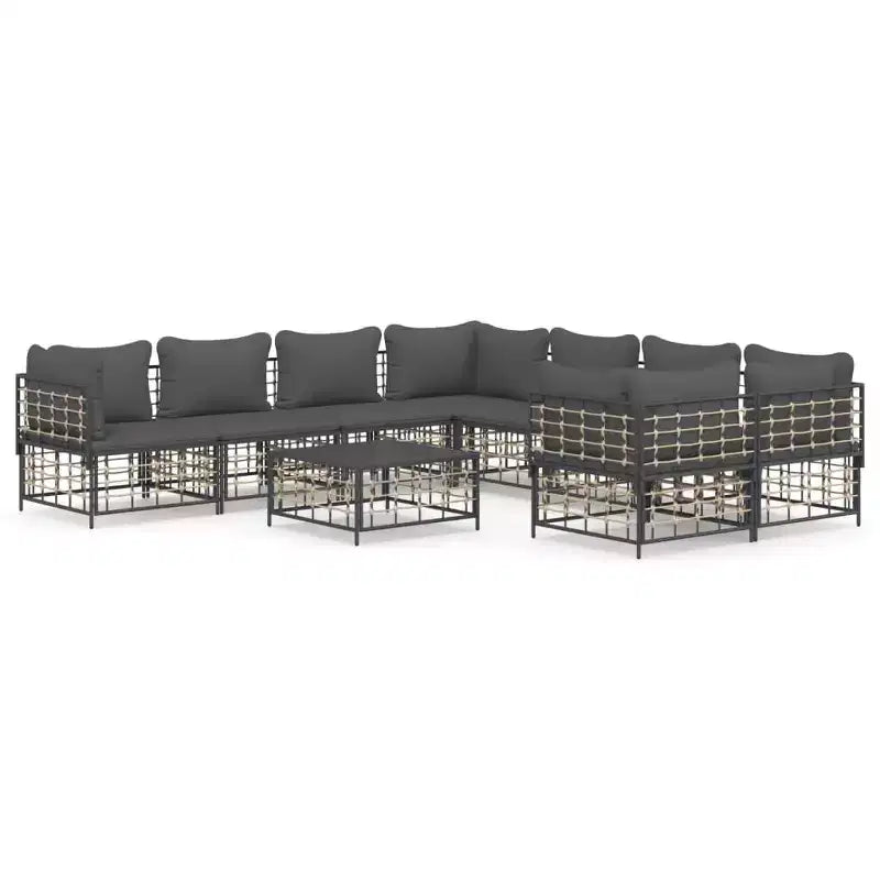 vidaXL Ensemble de salon de jardin anthracite