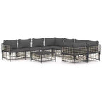 vidaXL Ensemble de salon de jardin anthracite