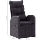 vidaXL Ensemble de salle à manger d'extérieur 7 pcs Noir