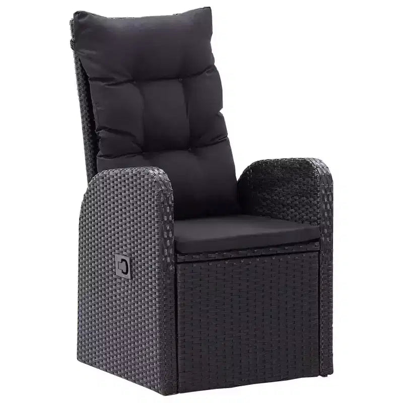 vidaXL Ensemble de salle à manger d'extérieur 7 pcs Noir