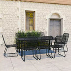 vidaXL Salon de jardin 9 pcs en résine tressée et verre