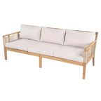 Ensemble de canapé d'extérieur 5 pièces, salon de jardin en bois d'acacia avec canapé 3 places, 2 fauteuils et 2 tables basses pour jardin, bord de piscine-Panipeachy
