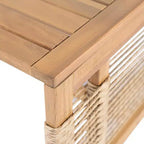 Ensemble de canapé d'extérieur 5 pièces, salon de jardin en bois d'acacia avec canapé 3 places, 2 fauteuils et 2 tables basses pour jardin, bord de piscine-Panipeachy
