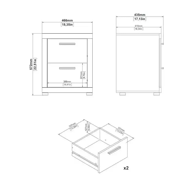 Tvilum, Ensemble de chambre Mira 4 pièces, Jackson Hickory