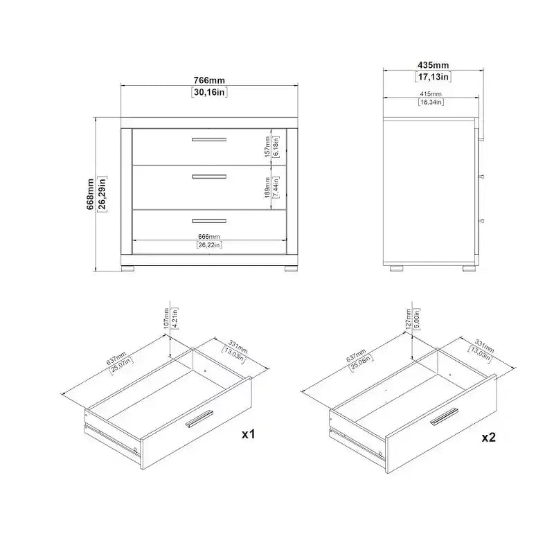 Tvilum, Ensemble de chambre Mira 4 pièces, Jackson Hickory