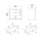 Tvilum, Ensemble de chambre Mira 4 pièces, Jackson Hickory
