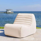 Ensemble de mobilier de jardin d'extérieur Big Joe Solvana, tissu de performance en lin résistant aux intempéries, fauteuil principal, crème ensoleillée