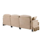 Canapé sectionnel GDFStudio Hiroto moderne 4 pièces en bois et tissu chenille avec jupe plissée amovible à volants et accoudoirs évasés