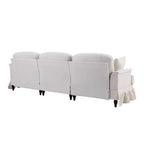 Canapé sectionnel GDFStudio Hiroto moderne 4 pièces en bois et tissu chenille avec jupe plissée amovible à volants et accoudoirs évasés