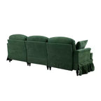 Canapé sectionnel GDFStudio Hiroto moderne 4 pièces en bois et tissu chenille avec jupe plissée amovible à volants et accoudoirs évasés