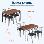 Ensemble table de salle à manger de ferme pour 4 avec 4 chaises rembourrées, table de cuisine en bois robuste, meubles de salle à manger compacts pour appartement