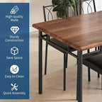 Ensemble table de salle à manger de ferme pour 4 avec 4 chaises rembourrées, table de cuisine en bois robuste, meubles de salle à manger compacts pour appartement