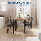 Ensemble table de salle à manger de ferme pour 4 avec 4 chaises rembourrées, table de cuisine en bois robuste, meubles de salle à manger compacts pour appartement