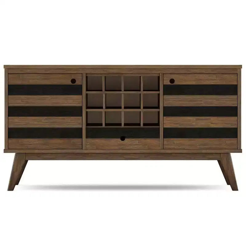 Sideboard with Wine Storage Rustic Natural Aged Brown