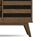 Bahut avec rangement pour le vin, style rustique, brun vieilli naturel