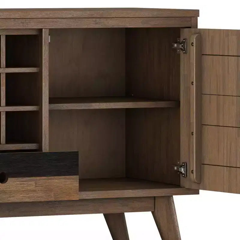 Sideboard with Wine Storage Rustic Natural Aged Brown