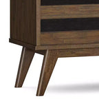Bahut avec rangement pour le vin, style rustique, brun vieilli naturel