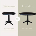 Table de salle à manger ronde à rallonge Rosemont 36 po avec abattant, ensemble de 4 chaises - International Concepts