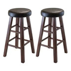 Winsome 3 pièces Harrington Table à manger à rallonges Bois/Noyer/Noir : Style scandinave, Ensemble hauteur comptoir avec 2 tabourets
