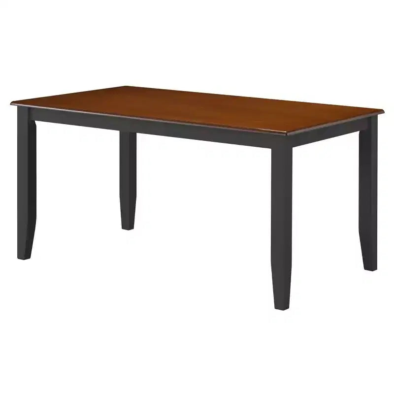 Ensemble de salle à manger Bloomington 5 pièces noir et cerisier - Boraam : style traditionnel, cadre en bois d'hévéa, pieds effilés, table rectangulaire