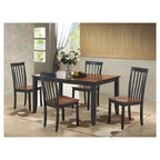 Ensemble de salle à manger Bloomington 5 pièces noir et cerisier - Boraam : style traditionnel, cadre en bois d'hévéa, pieds effilés, table rectangulaire